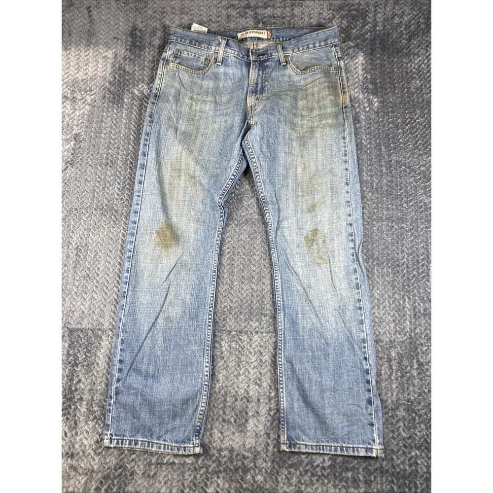 Y2K Levi's 514 Relaxedā Straight Fit Jeans W34 L30 Men's Blue Denim Medium Wash